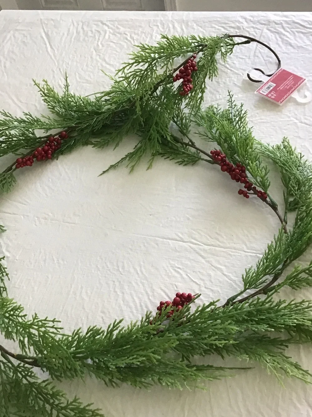 Ashland Green Cedar Garland with Red Berry Accents